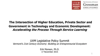 Intersection of Higher Education, Private Sector, and Government in Technology and Economic Development