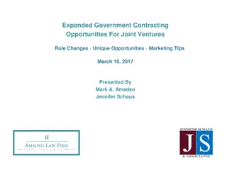 Government Contracting Opportunities for Joint Ventures - Rule Changes & Unique Marketing Tips