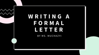 The Layout of a Formal Letter