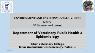 Environment and Environmental Hygiene in Veterinary Public Health and Epidemiology