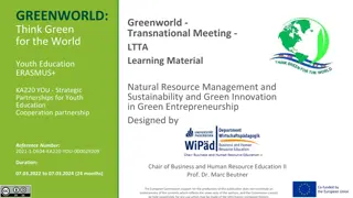 Greenworld: Natural Resource Management, Innovation, and Sustainability in Entrepreneurship