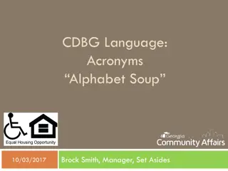 Understanding CDBG Language: Selected Acronyms and Terms