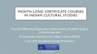 Certificate Courses in Indian Cultural Studies by Department of Vedic Sciences & Indian Culture