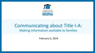 Enhancing Communication for Title I-A Program Engagement