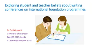 Beliefs About Writing Conferences in International Foundation Programmes