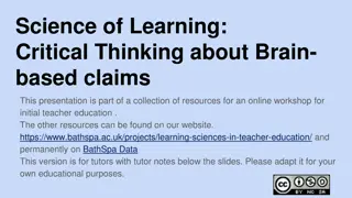 Critical Thinking in Teacher Education: Science of Learning