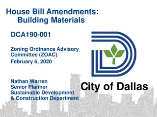 Proposed Building Materials Amendments by Zoning Ordinance Advisory Committee