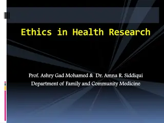 Health Research Ethics: Principles and Practices