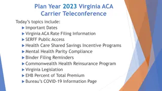 Virginia ACA Carrier Teleconference 2023 - Important Updates