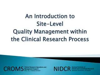 Introduction to Site Quality Management in Clinical Research