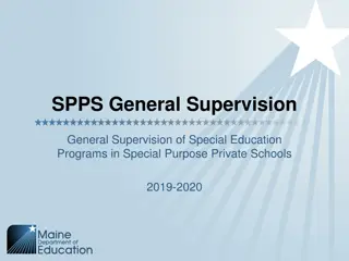 General Supervision of Special Education Programs in Private Schools 2019-2020