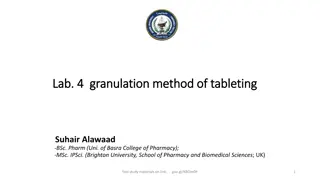 Granulation Methods in Tableting: A Comprehensive Overview