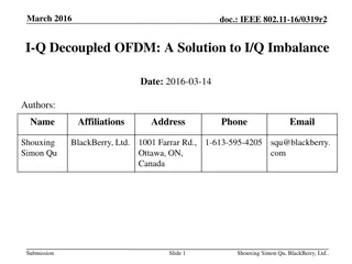 Solution to I/Q Imbalance in OFDM Systems