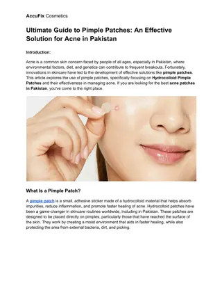 Ultimate Guide to Pimple Patches_ An Effective Solution for Acne in Pakistan