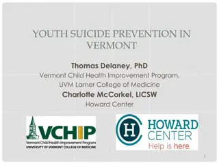 Youth Suicide Prevention Efforts in Vermont