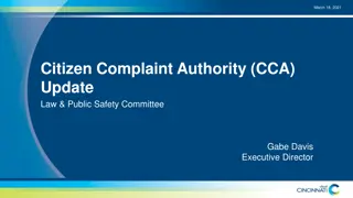 Citizen Complaint Authority (CCA) Overview and Mission Statement