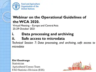 Best Practices in Data Processing and Archiving for Agricultural Census