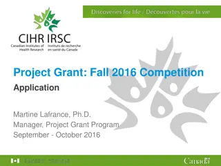 Project Grant Fall 2016 Competition Overview