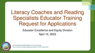 Literacy Coaches and Reading Specialists Educator Training Request for Applications