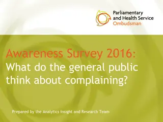 Public Perceptions on Complaints about Public Services in the UK