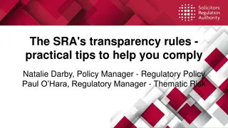 Complying with SRA's Transparency Rules: Practical Tips and Guidelines