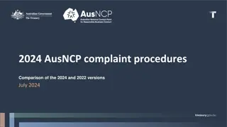 Comparison of 2024 and 2022 AusNCP Complaint Procedures