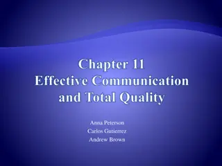 Effective Communication and Total Quality in Organizations