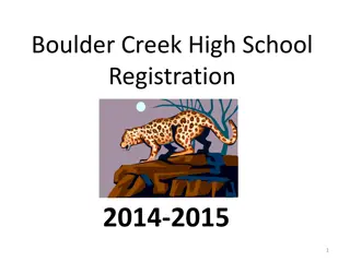 Boulder Creek High School Registration Guide - Graduation Requirements and Course Options