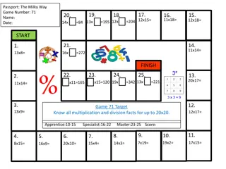 Milky Way Passport Games - Numbers and Challenges