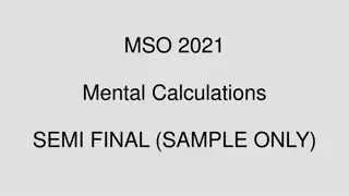 MSO 2021 Mental Calculations Practice Questions and Answers