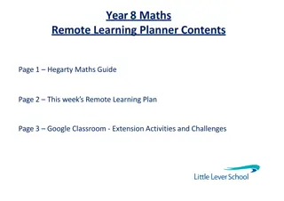 Year 8 Maths Remote Learning Planner & Extension Activities Guide