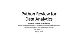 Python Review for Data Analytics Tutorial