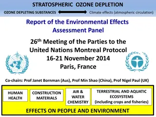 Impacts of Stratospheric Ozone Depletion on Ecosystems and Human Health: 2014 Assessment Report