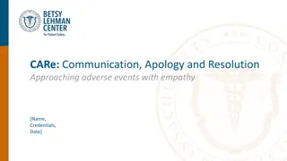 CARe Program: Enhancing Communication, Apology, and Resolution in Healthcare