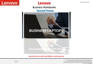 Lenovo Business Notebooks Special Promo June 2023
