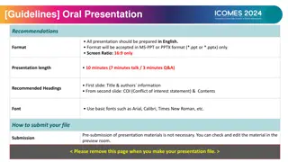 Guidelines for Oral Presentation Preparation