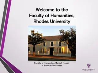 Overview of the Faculty of Humanities at Rhodes University