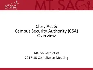 The Clery Act and Campus Security Authority (CSA)