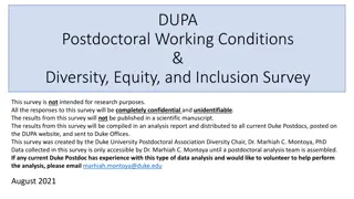 Duke Postdoctoral Working Conditions & Diversity, Equity, and Inclusion Survey Analysis