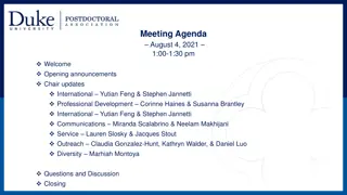 Meeting Agenda: August 4, 2021 - International Updates and Professional Development