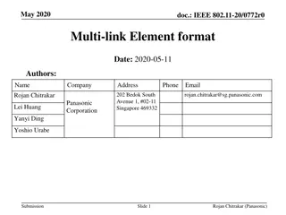 Proposal for Common Multi-link Element in IEEE 802.11-20/0772r0