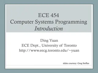 Introduction to ECE 454 Computer Systems Programming