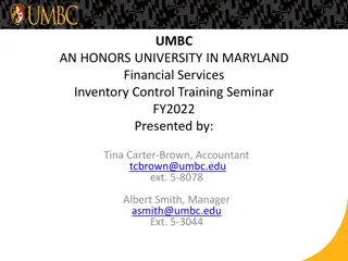 UMBC Financial Services Inventory Control Training Seminar FY2022