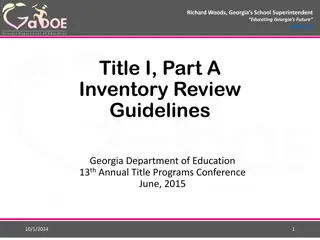 Inventory Management Guidelines for Education Programs