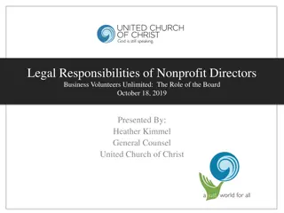 Legal Responsibilities and Fiduciary Duties of Nonprofit Directors