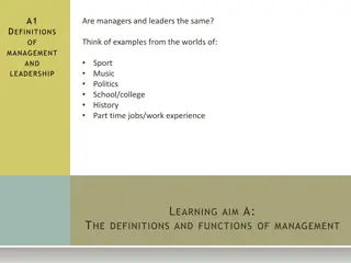 Management and Leadership: Understanding the Differences and Functions