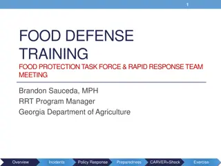 Food Defense Training and Rapid Response Team Meeting Overview