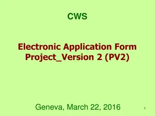 UPOV Electronic Application Form Project Overview