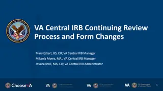 VA Central IRB Continuing Review Process Changes