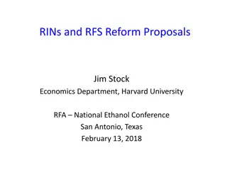 RINs and RFS Reform Proposals Overview